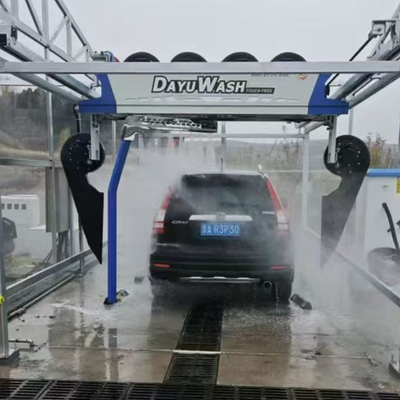 Ενιαίο άγγιγμα χωρίς άγγιγμα εξοπλισμός πλύσης αυτοκινήτων με 6 στεγνωτήρες και 8m Lx5mm σιδηροτροχιά μέγεθος άγγιγμα χωρίς άγγιγμα αυτόματο σύστημα ανάκτησης νερού πλύσης αυτοκινήτου