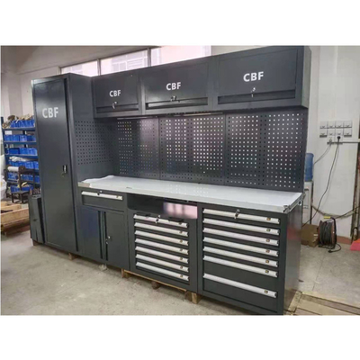 Κινητός Μεγάλος Νέος Μαύρος Πάγκος Εργασίας Γκαράζ / για Συνδυασμό Εργαστηρίου από Ατσάλι με Ντουλάπι Εργαλείων