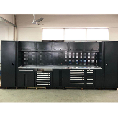 Κινητός Μεγάλος Νέος Μαύρος Πάγκος Εργασίας Γκαράζ / για Συνδυασμό Εργαστηρίου από Ατσάλι με Ντουλάπι Εργαλείων