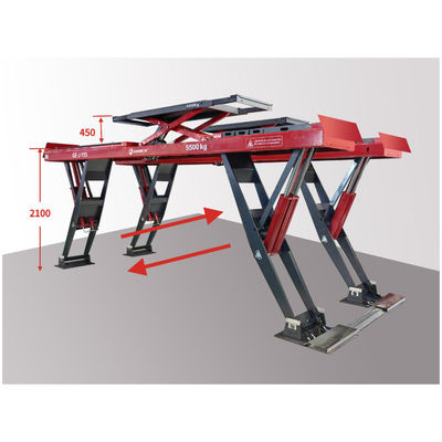 Σχήμα Y κάθετη άνοδος ψαλίδι αυτοκινητοκινητήρα ανελκυστήρας για ευθυγράμμιση τροχών ανελκυστήρας βαρέος φόρος 11 κυλίνδρων ανυψωτική ικανότητα 5500kgs