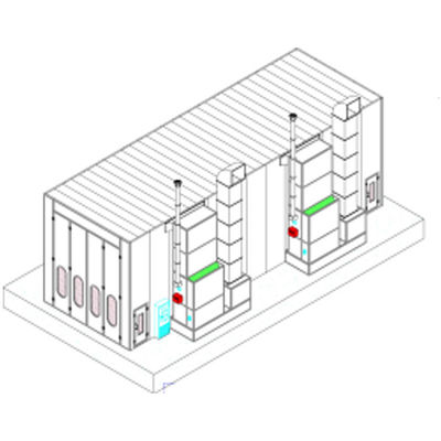 12M Truck Spray Booth Diesel Burer  train metro spray booth  without a base Bus Spray Booth