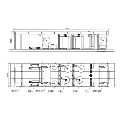 Αυτοματοποιημένο εξοπλισμό πλυντηρίου αυτοκινήτων 14 βούρτσες Αυτοματοποιημένο πλυντήριο αυτοκινήτων 25 METERS Υψηλής πίεσης πλυντήριο αυτοκινήτων