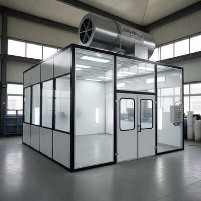 On-site Installation Car Spray Booth with 5.5KW European Type Air Intake Fan and G10 Diesel Burner for Automotive Refinishing